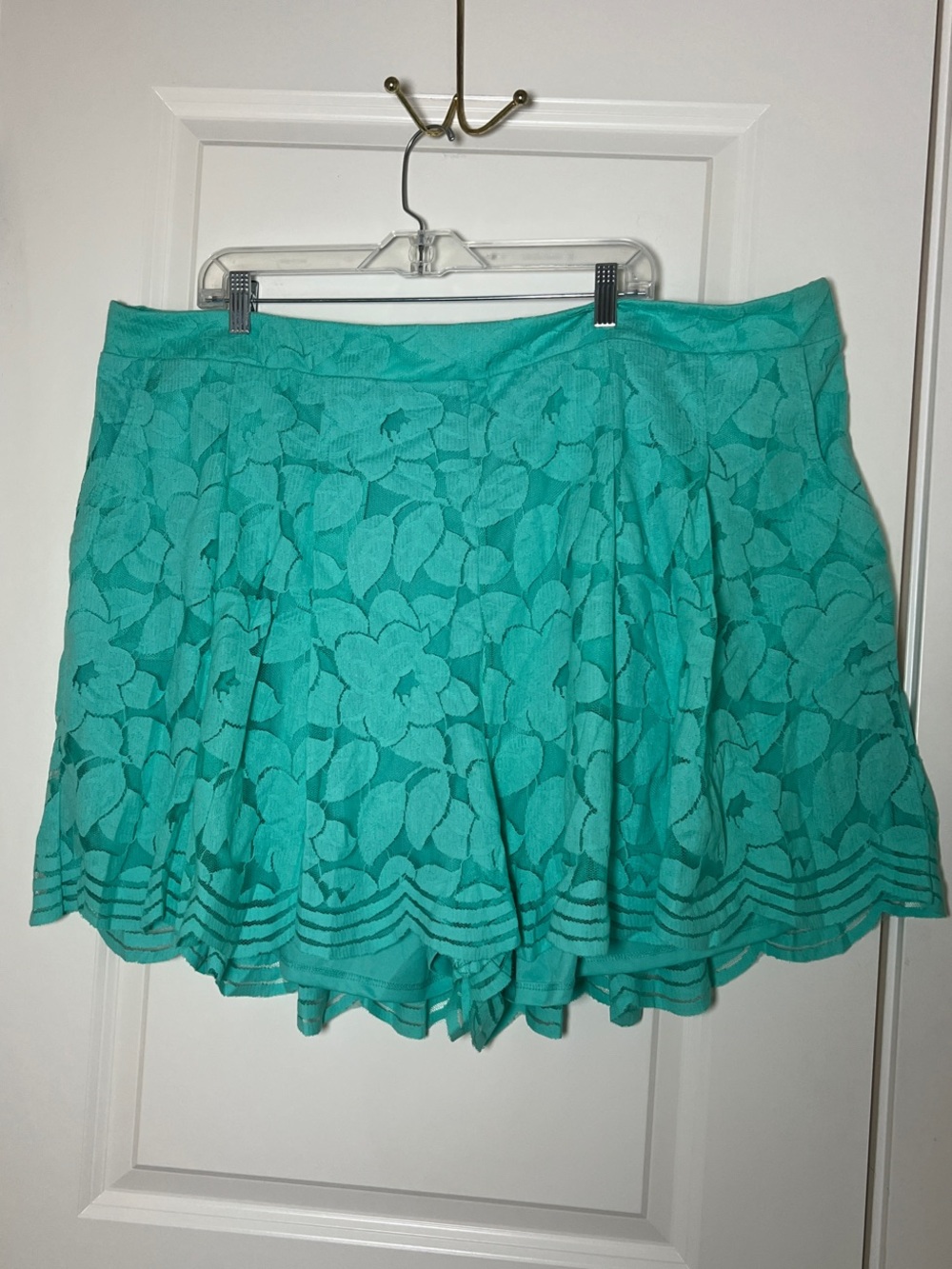 Torrid Teal Floral Lace A-Line Women's Shorts